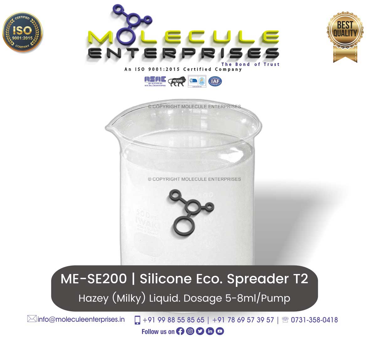 5ml per pump silicone super spreader adjuvant chipko