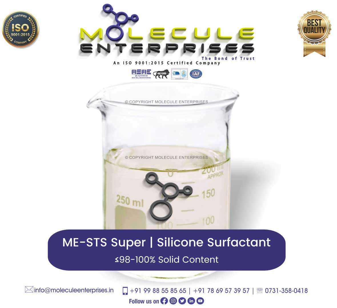 Heptamethyl trisiloxane ethoxylate technical grade silicone surfactant ME-STS SUPER