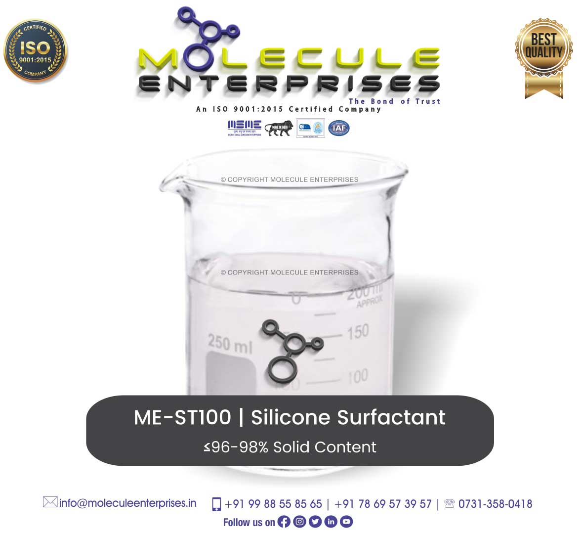 trisiloxane ethoxylate technical grade silicone spreader ME-ST100