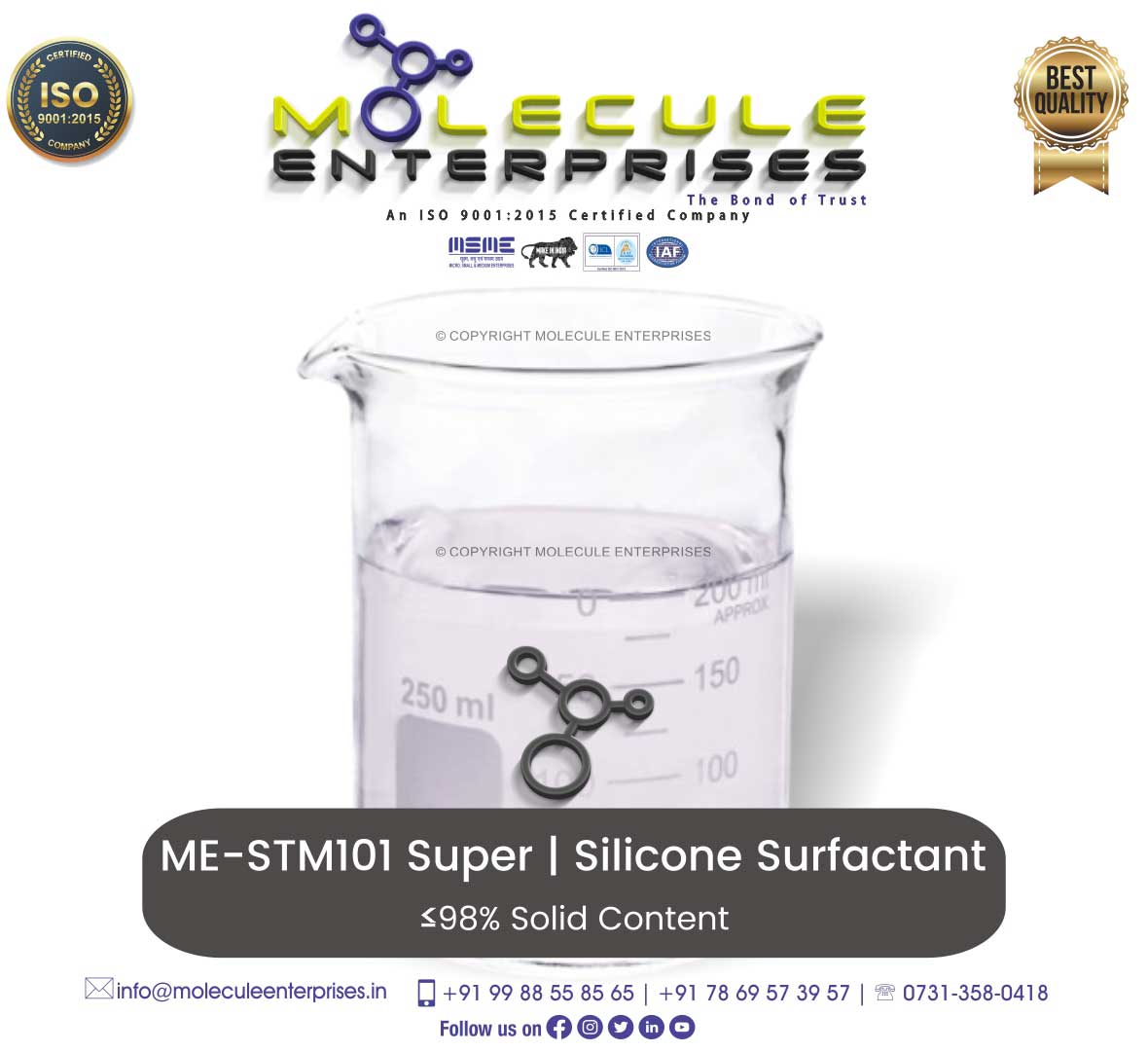 trisiloxane ethoxylate technical grade silicone chipko ME-STM101